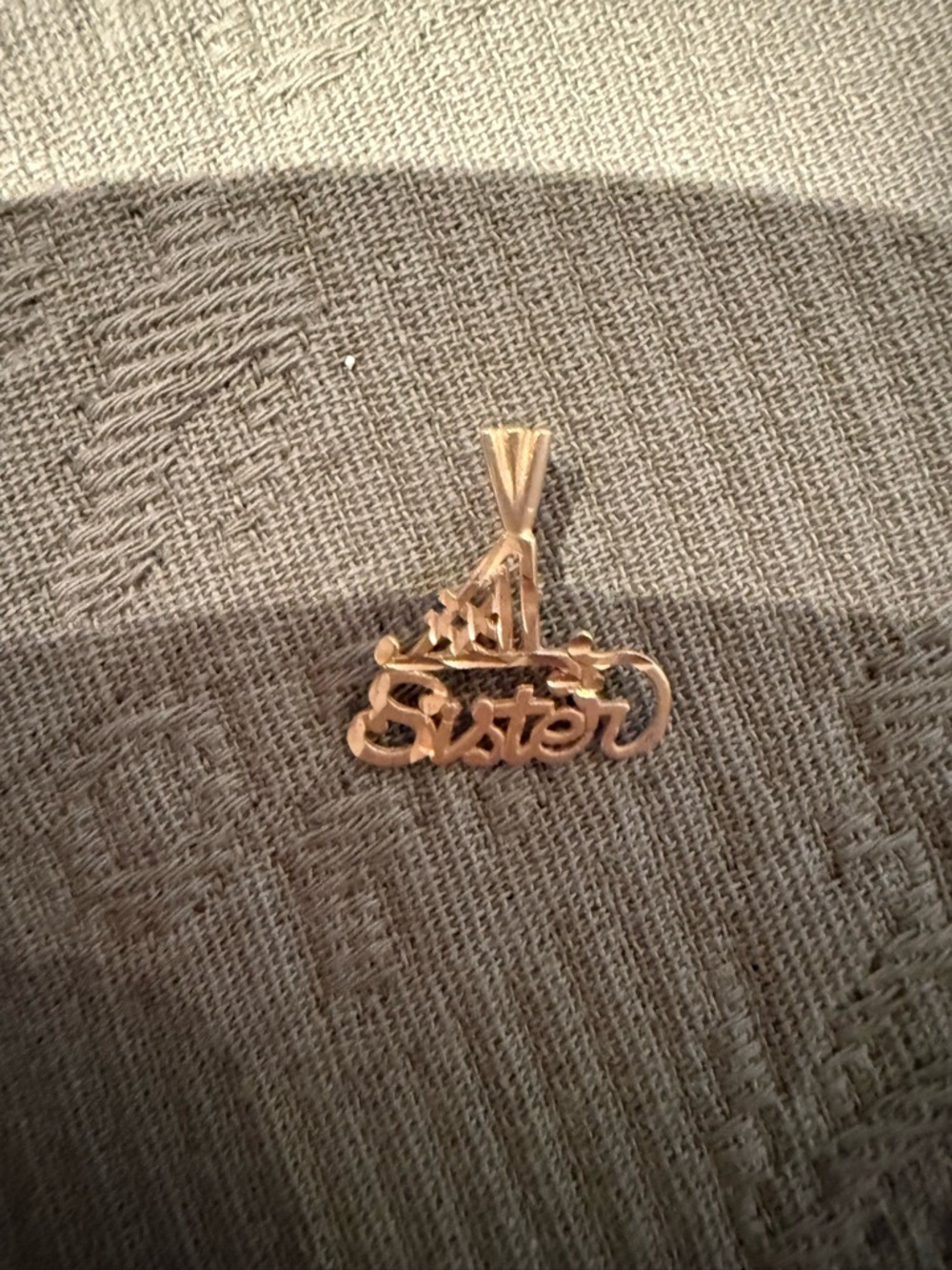 Vintage 14KT Gold#1 'Sister' Charm- Timeless Sentiment